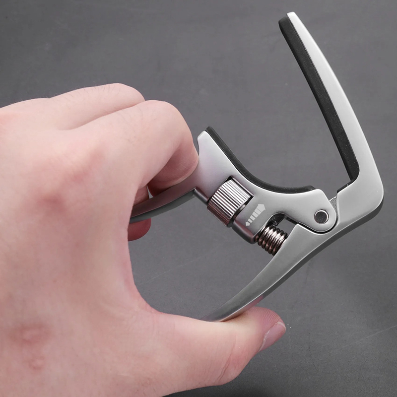 Side view of the Trigger Pro model guitar capo - Adjustable tension!