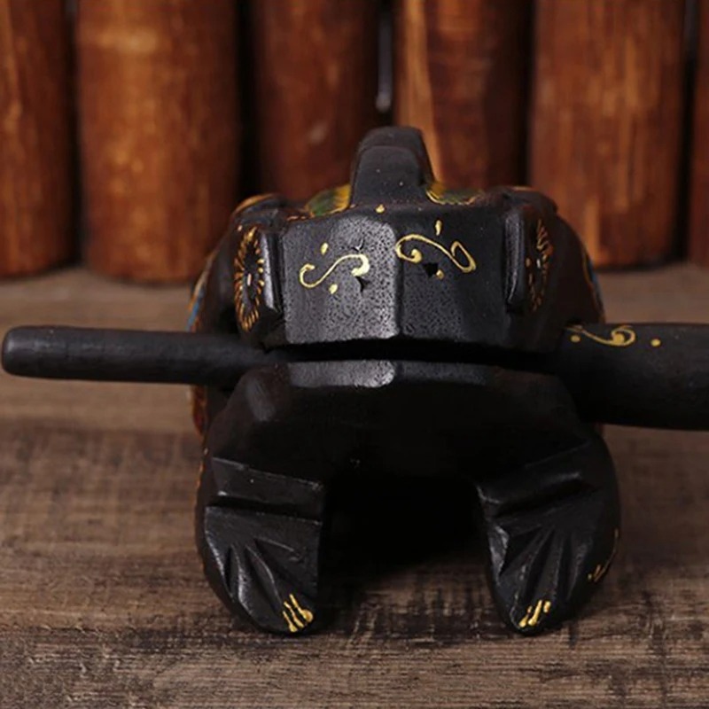 Mystical Craftsmanship - Crouching Thai Wooden Frog