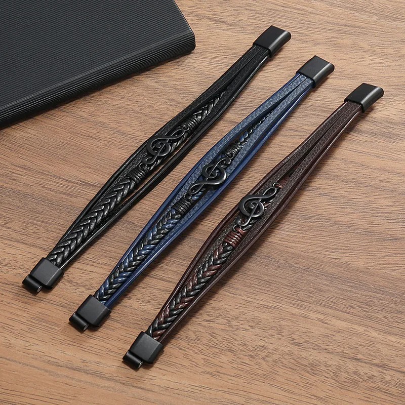 Avant Treble Clef Rock Black Harmony Bracelet - 3 colors to choose from!