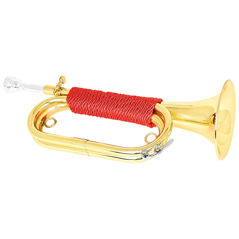 Spanish Marching Bugle - Golden Brass with Wind Instruments Case