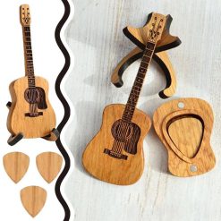 Wooden Acoustic Guitar Pick Box Heart of the Luthier