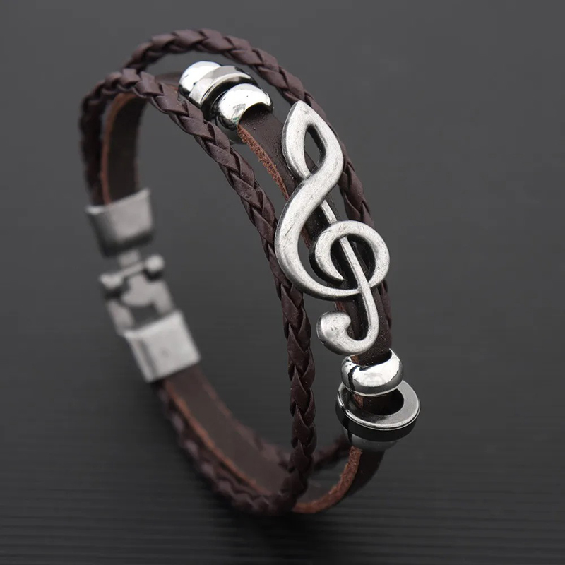 Sol Key Rock Echo Musical Bracelet - Brown Color