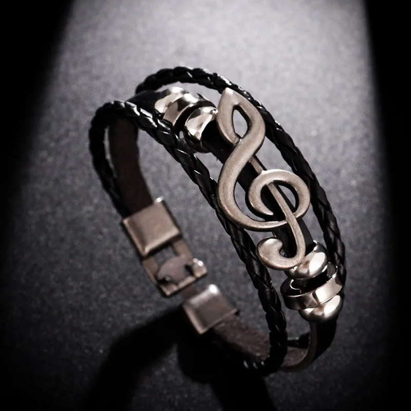 Sol Key Rock Echo Musical Bracelet - Black Color