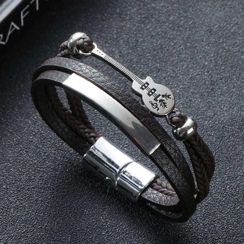 Nashville Guitar Bracelet in brown color