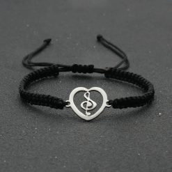 Black Heartbeat Music Bracelet