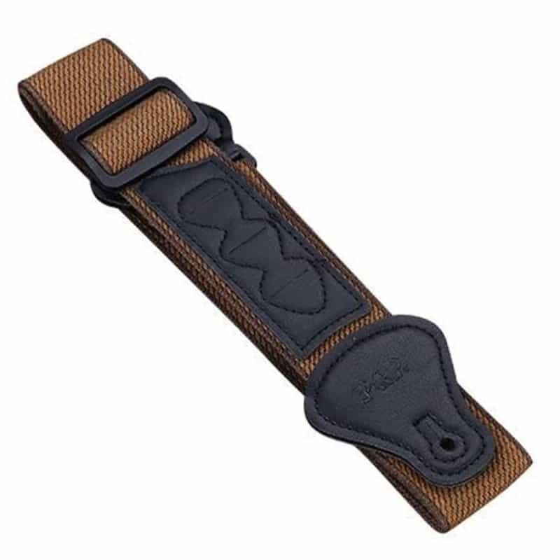 Complete Details of a Classic Brown Coffee Guitar Strap