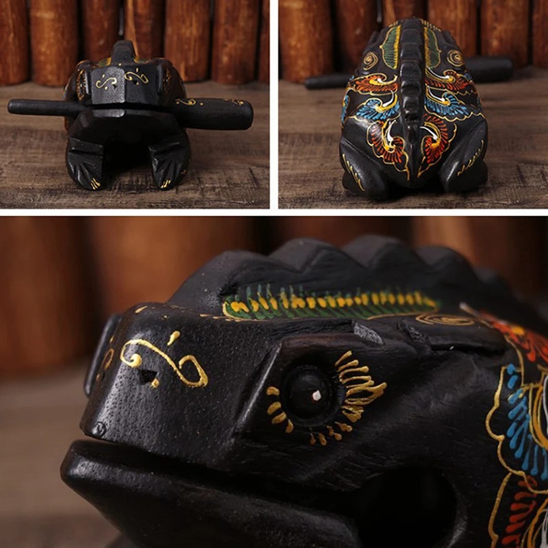 Details of a Crouching Wooden Frog, a Traditional Thai Percussion Instrument
