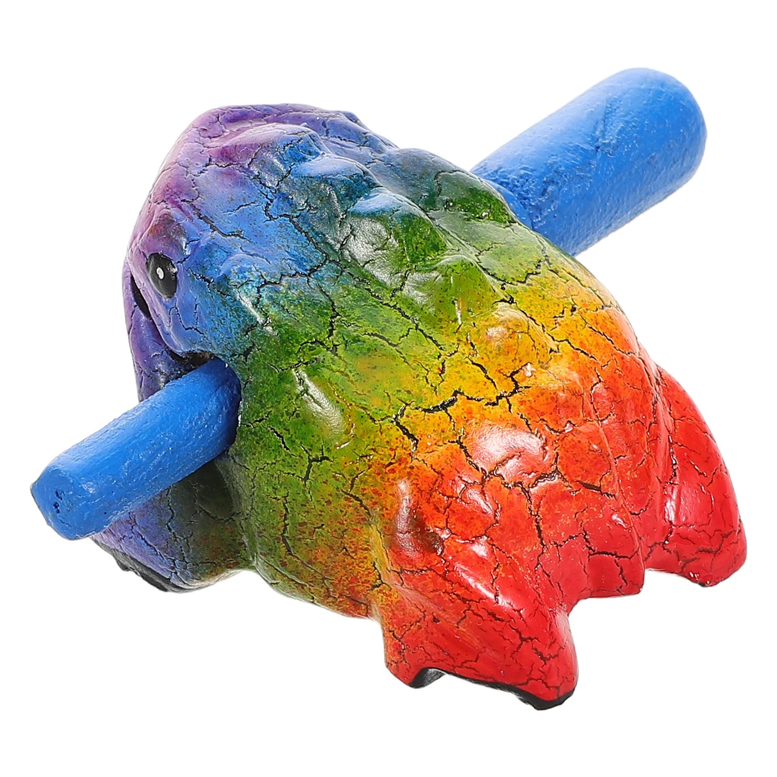 Rear details of the Percussion Instrument - Rainbow Frog Scraper in Wood