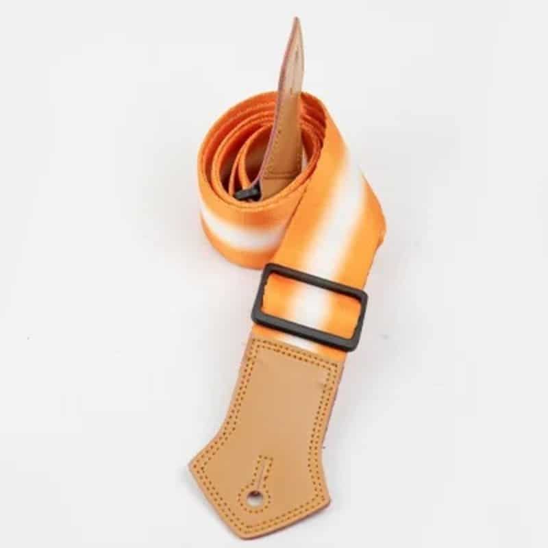 Details of the Vintage Gradient Dawn Orange Guitar Strap