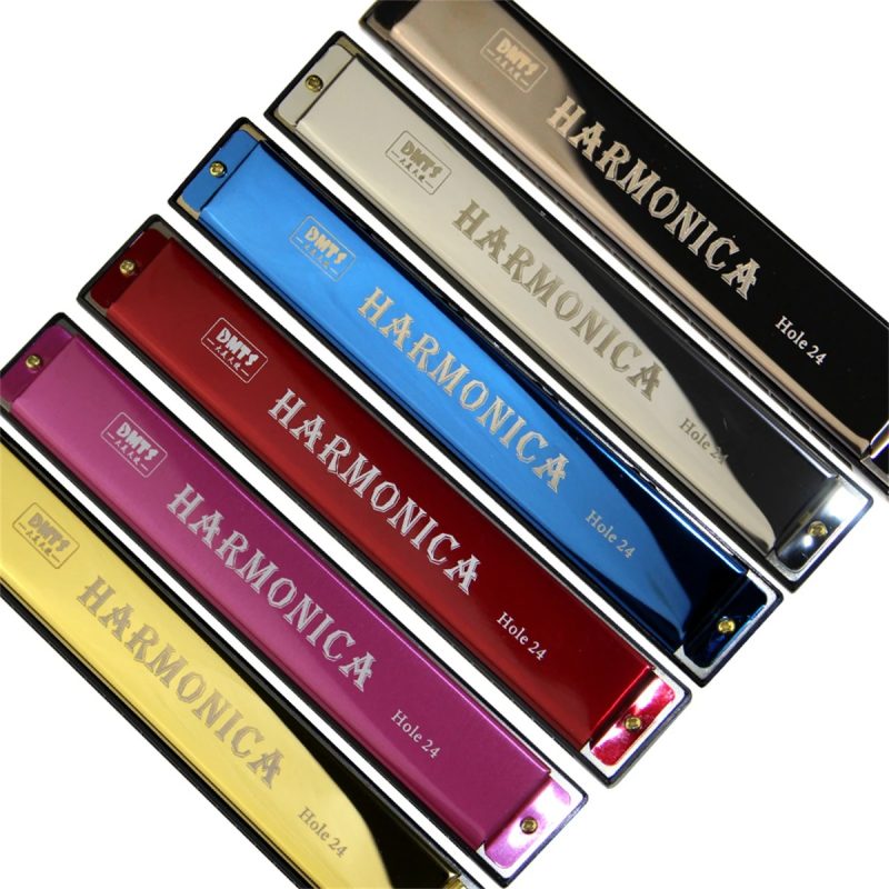 Beautiful 24-hole harmonica in 4 colors