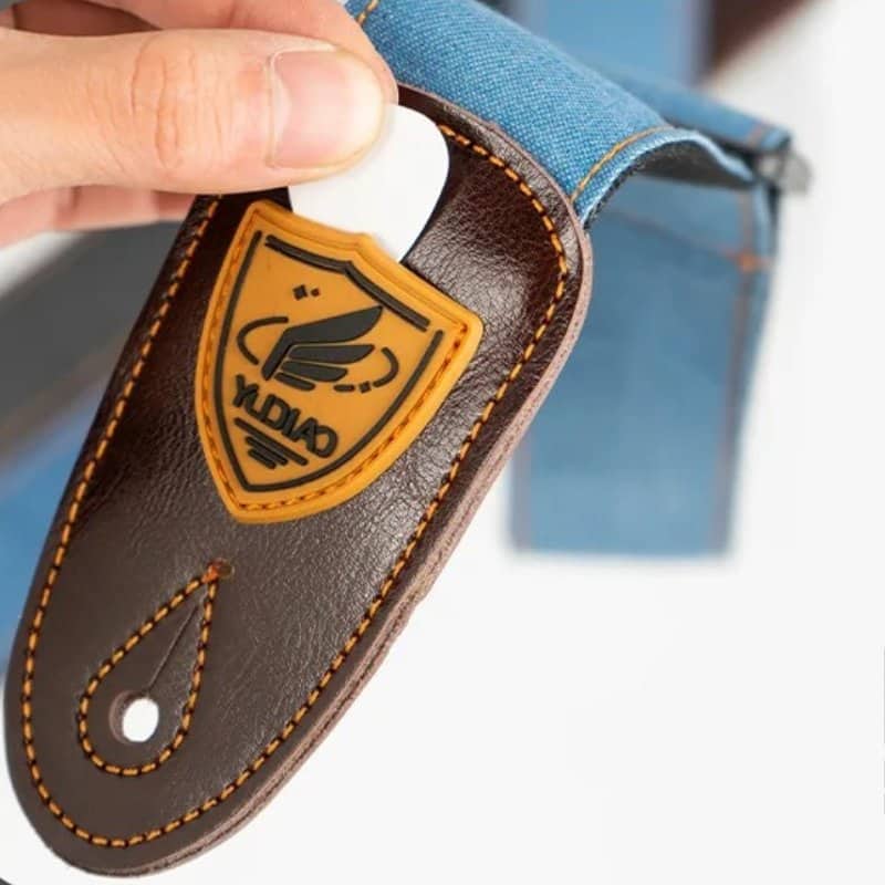 Magnificent Dark Blue Denim Acoustic Guitar Strap