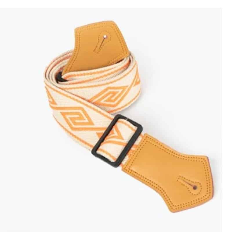 Magnificent Vintage Labyrinth Mandarin Orange Guitar Strap