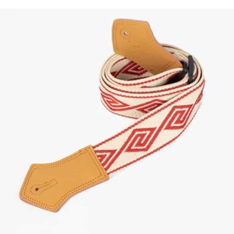 Magnificent Vintage Red Labyrinth Guitar Strap