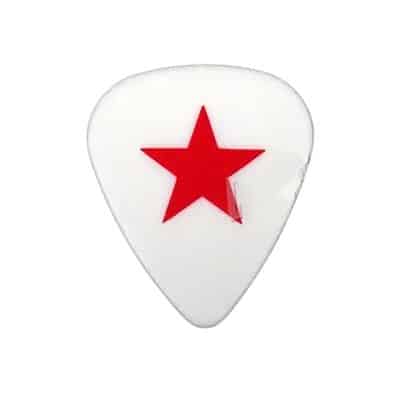 Red Star Rock Guitar Pick in White Color