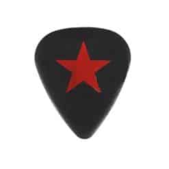 Red Star Rock Guitar Pick in Black Color