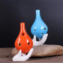 Ocarina - Ceramic - Strawfire Style with 6 Holes in C Tone of Color