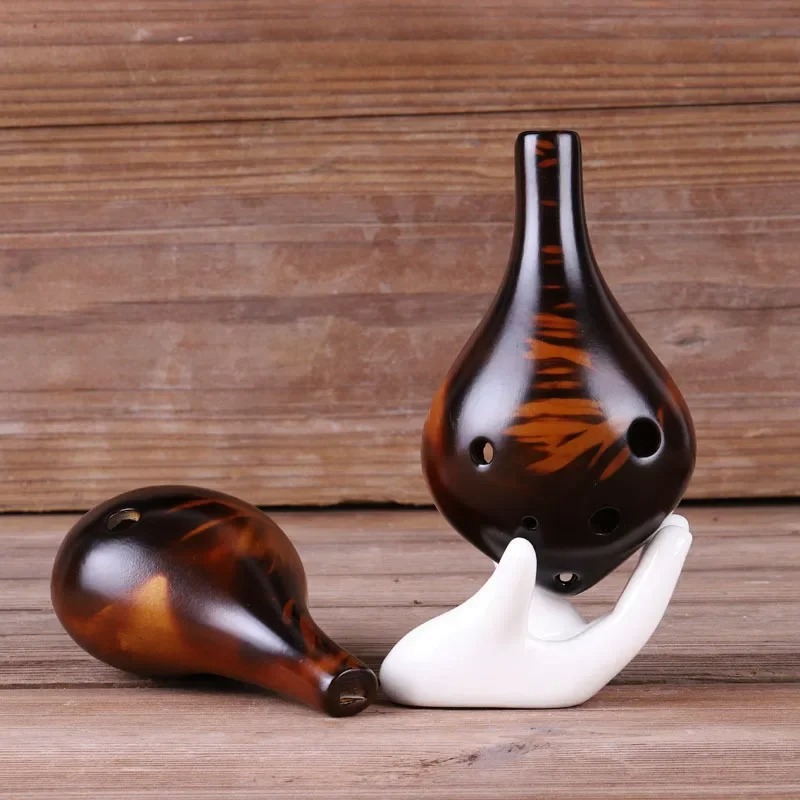 Ceramic Ocarina - Strawfire Style with 6 Holes in C Tone