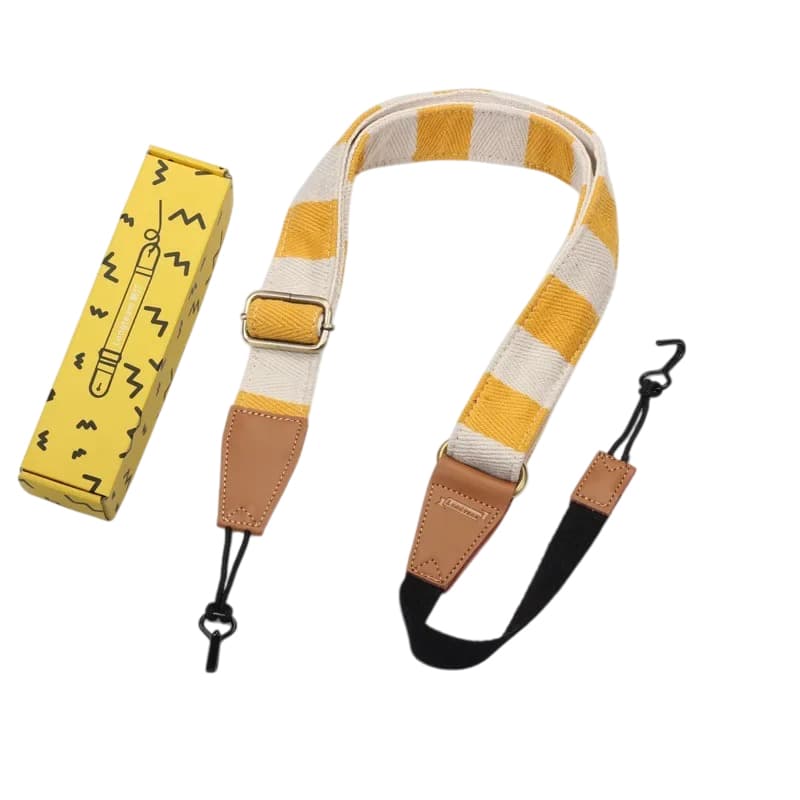 Ukulele Strap with Sun-like Yellow Stripes