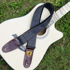 Anthracite Black Denim Acoustic Guitar Strap