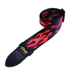 Gothic Hard Rock Guitar Strap with Hell Flames