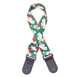 Christmas Guitar Strap - Ho Ho Ho and Festive Foliage