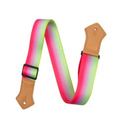 Vintage Guitar Strap with Fluorescent Rainbow Gradient