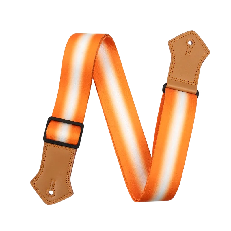 Vintage Guitar Strap with Orange Sunrise Color Gradient