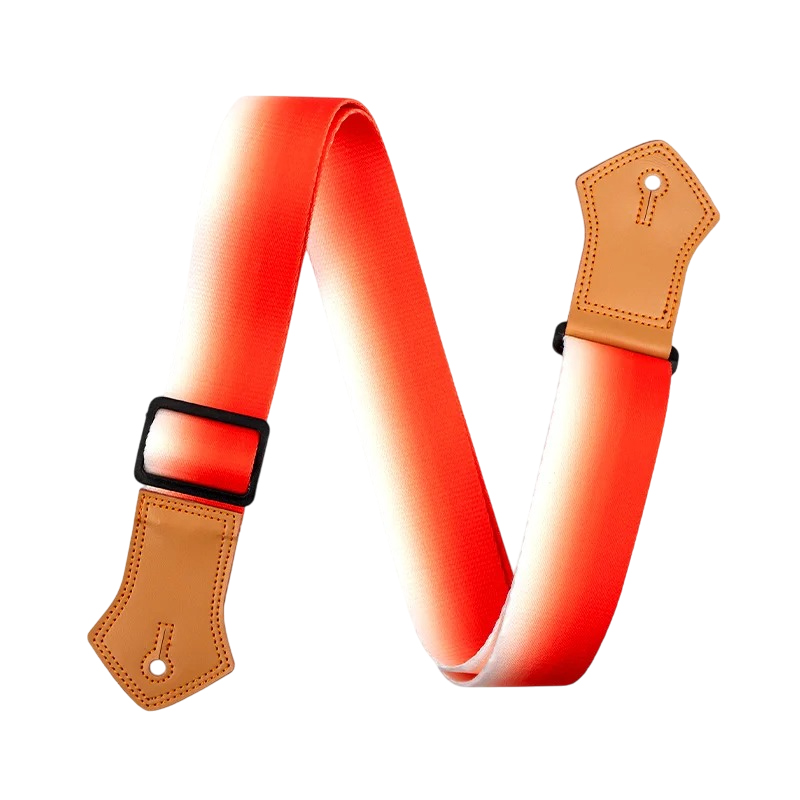 Vintage Guitar Strap in Coral Red Gradient