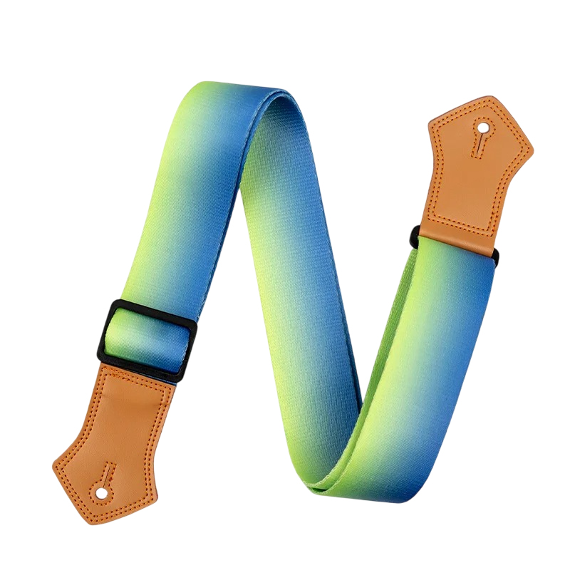 Vintage Guitar Strap in Blue-Green Gradient