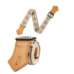Vintage Labyrinth Brown Cream Guitar Strap