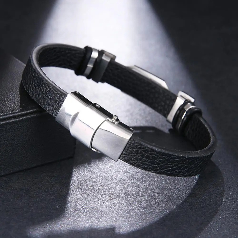 Rear View of the Stainless Steel Treble Clef Bracelet