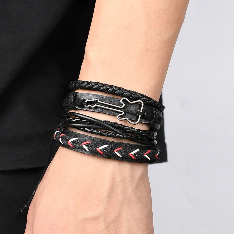 View of Rock Guitar Bracelet - Electric Tribal Trio