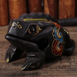 Side view of Mystic Craftsmanship - Thai Crouching Frog made of Wood