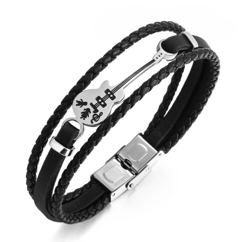 Overall view of the rock guitar bracelet - Silver Symphony