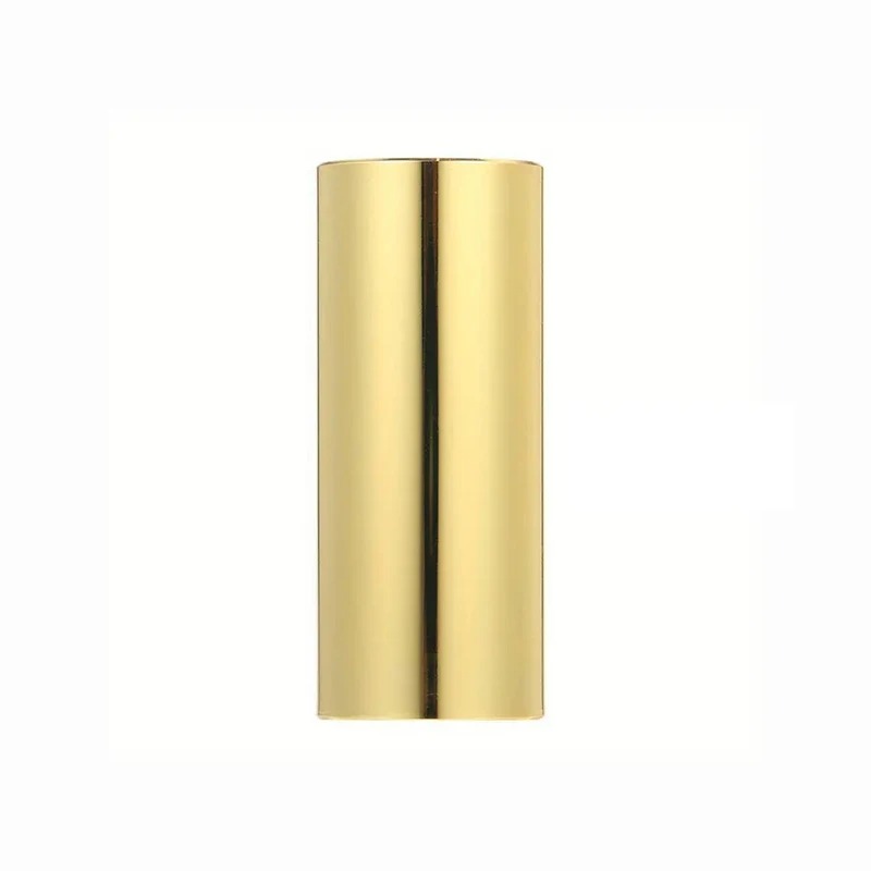 Guitar with a stainless steel bottleneck in gold color