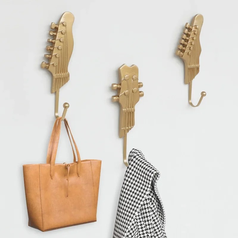 Crochet Wall Mural Guitar Coat Hook Rock'n'Roll Headstock (19 cm)