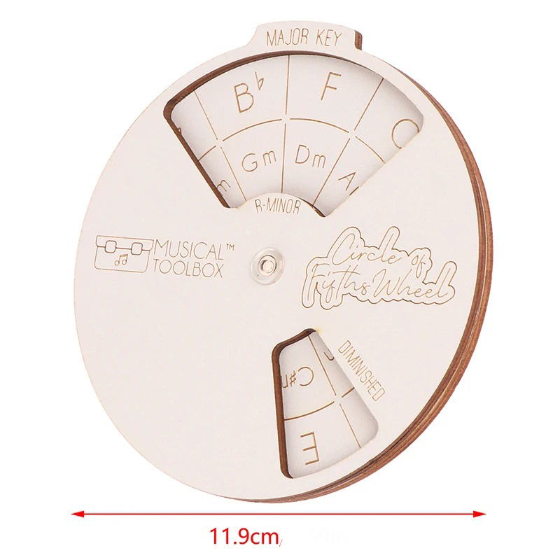 Light Wood Circle of Fifths Dimensions Musical Toolbox - Harmony and Transposition Tool