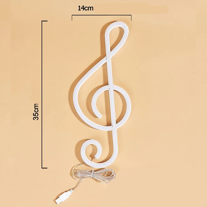 Dimensions Nightlight Music Note Neon LED - Luminous Music Note USB or Batteries