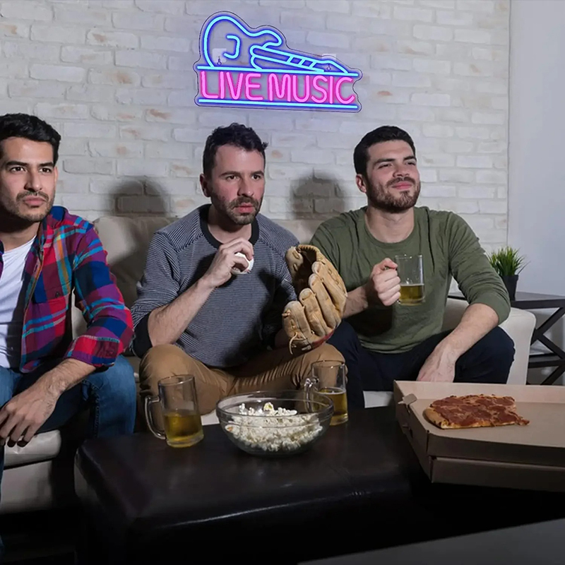 Illuminated Sign - Neon LED Guitar Live Music