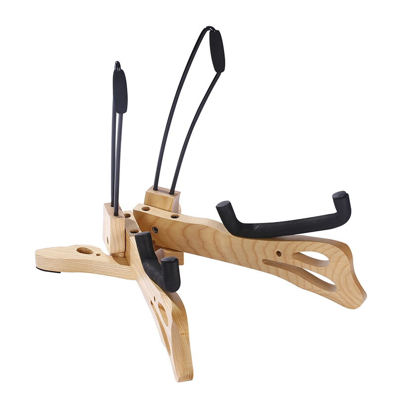 Solid Wood Guitar Stand - Deluxe Articulated Design and Ultra-Stable Model 1