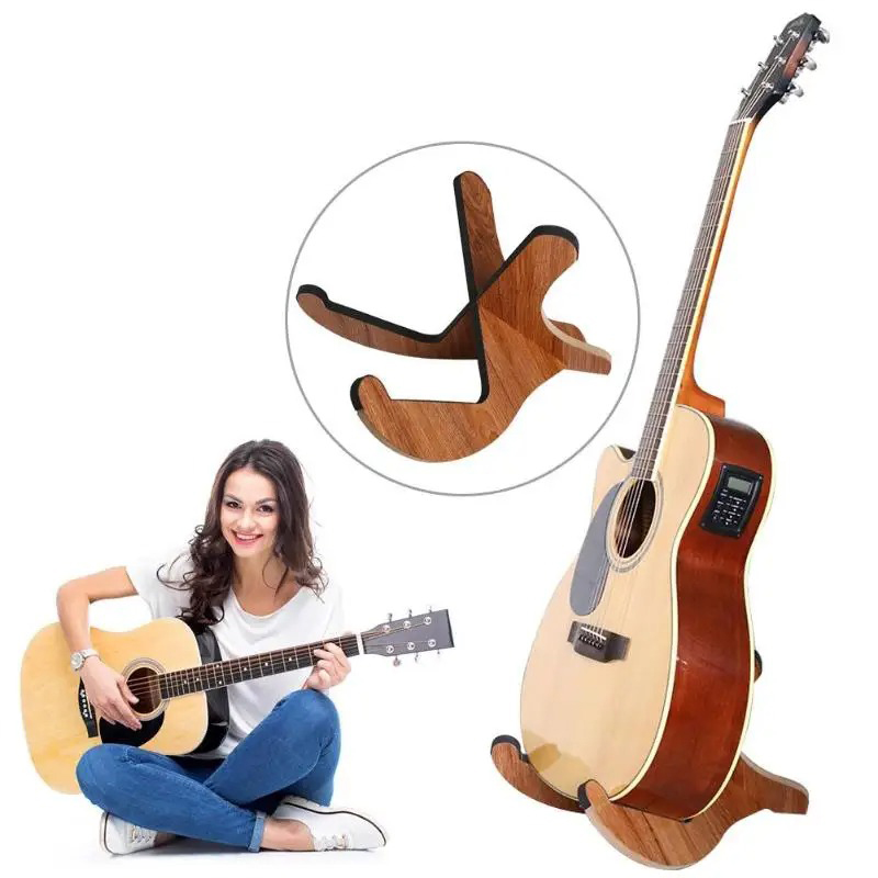 Wooden Guitar Stand - X-Shaped Design