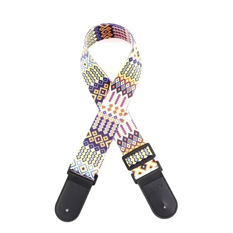 Vintage Guitar Strap with Tribal Kaleidoscope Patterns