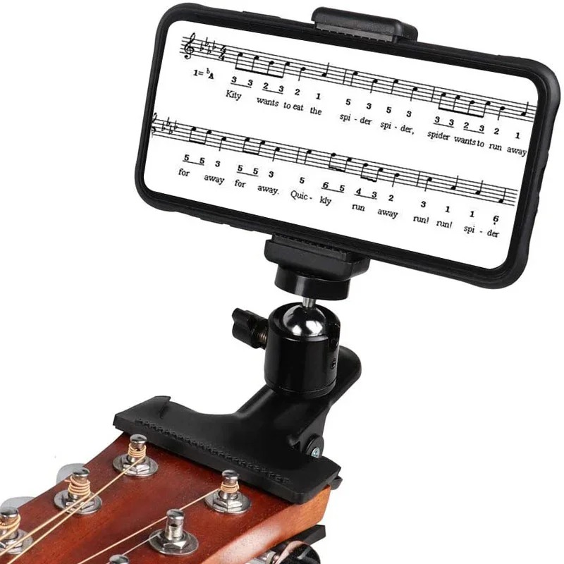 Musician's Smartphone Holder - Clamp Support for Smartphones - 360 Degree Music Clip