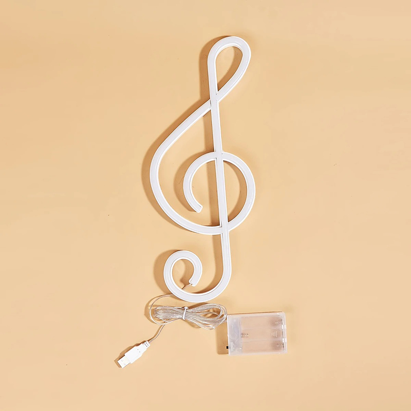 Nightlight - Neon LED Music Note - Luminous Music Note USB or Battery Powered