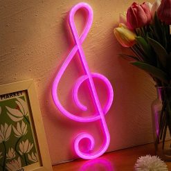Neon LED Music Note Night Light - Illuminated Music Note USB or Battery Powered