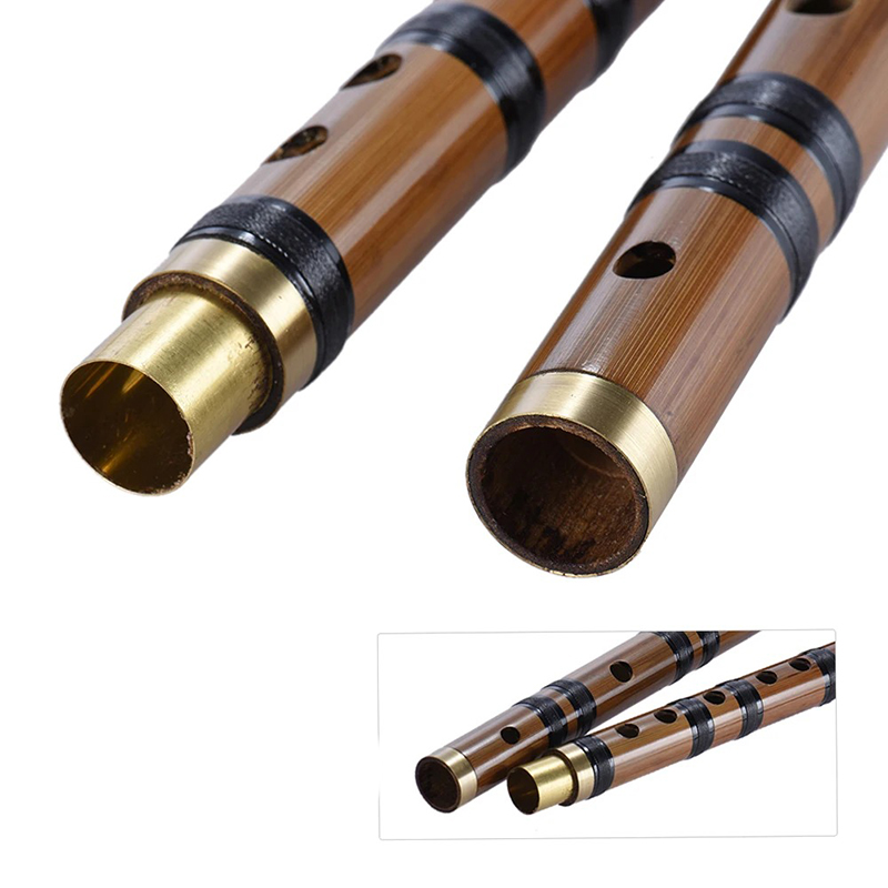 Detailed View of Traditional Bamboo Dizi Flute - Key of E (E) - Beginner