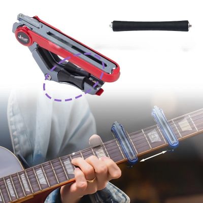 détails utilisation Capodastre Guitare Premium Réglable avec Système de Pression Contrôlée et Glissière Fluide