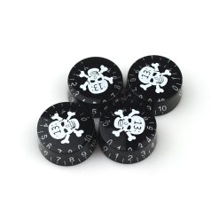 Boutons de Volume Guitare Skull 13 Blanc et Noir - Lot de 4 pièces