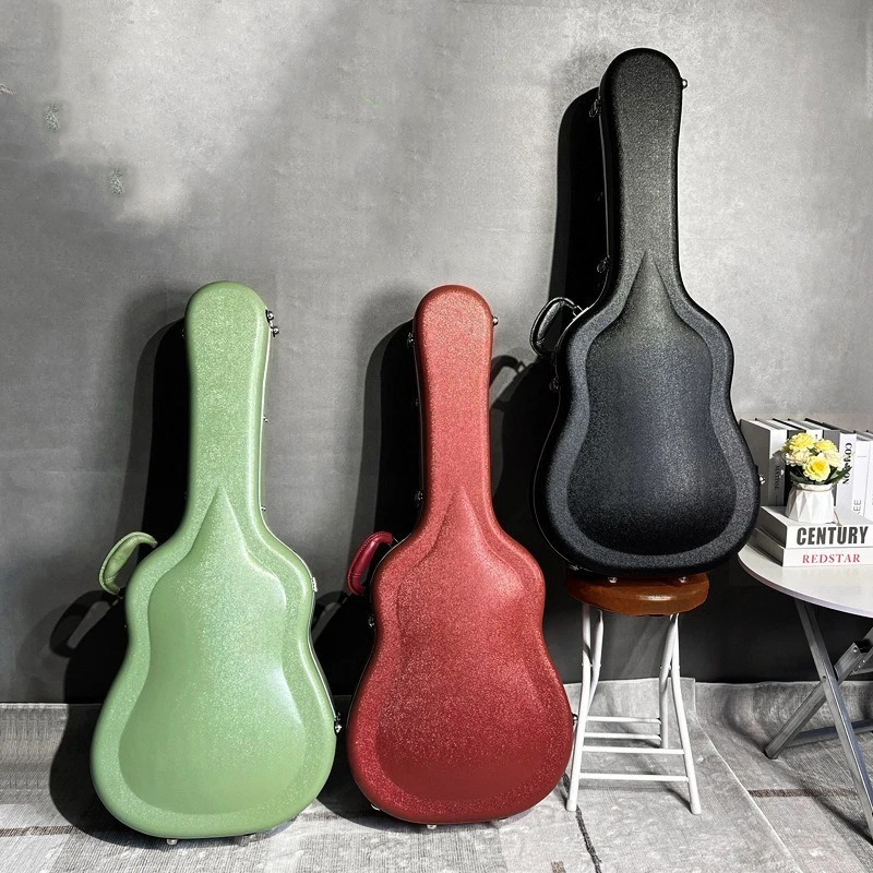 Étui Guitare Acoustique Rigide 40-41 Pouces, Hardshell Case ABS avec Sangles Sac à Dos 3 Couleur aux choice