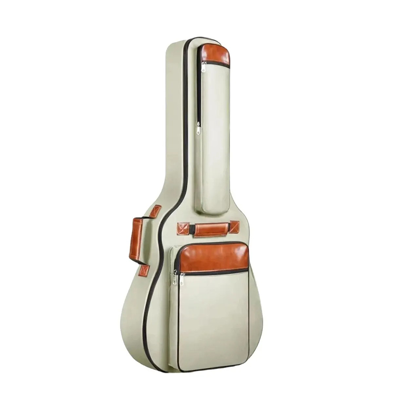 Housse Guitare Acoustique Folk 40 41 42 Pouces, Gig Bag Rembourrée 12mm, Imperméable Tissu Oxford avec Sac à Dos Couleur Blanc